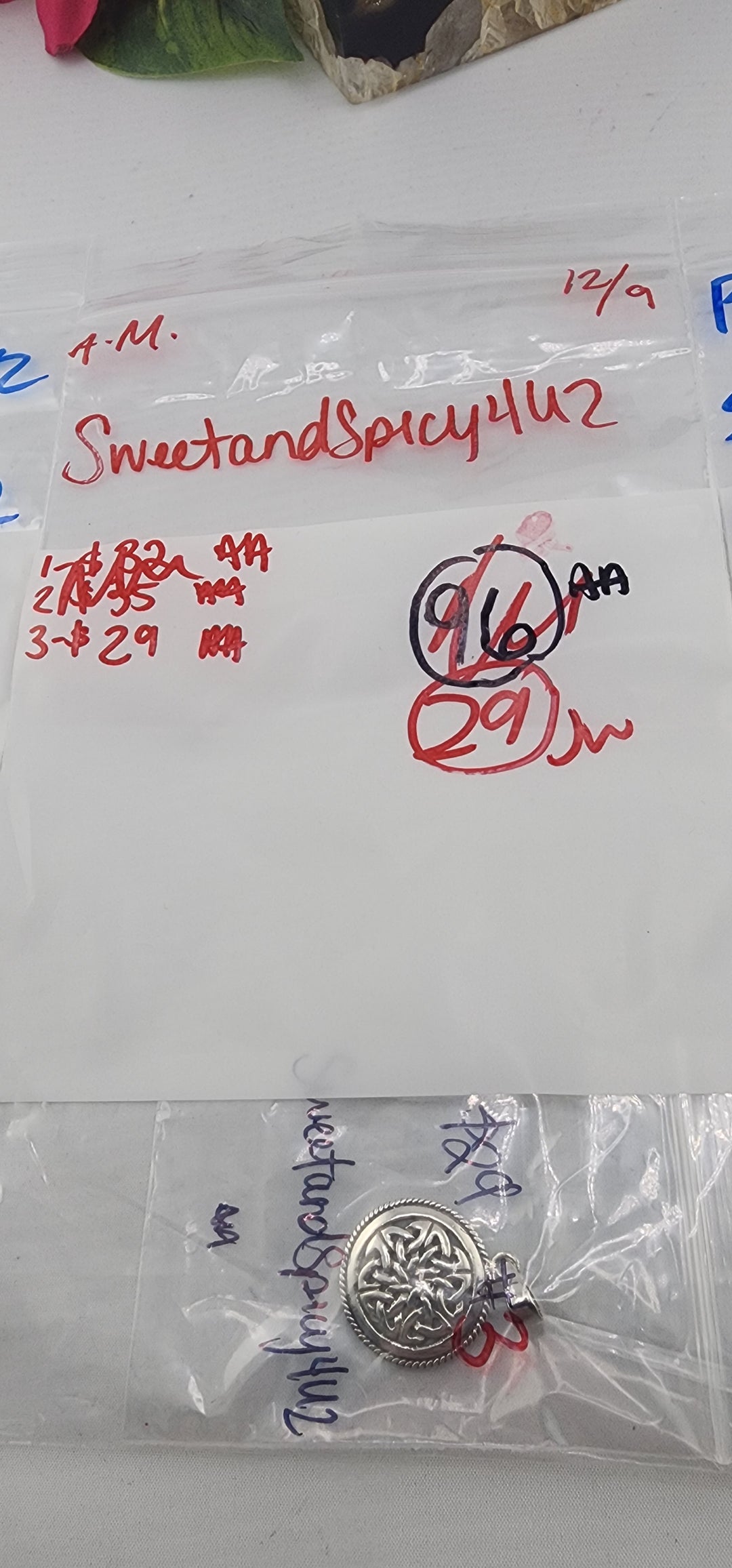 AM SHOW 48HR RESERVED FOR: SweetandSpicy4U2 - 12/9/2025 FL tiktok Live Show - 1 Sterling Silver Items