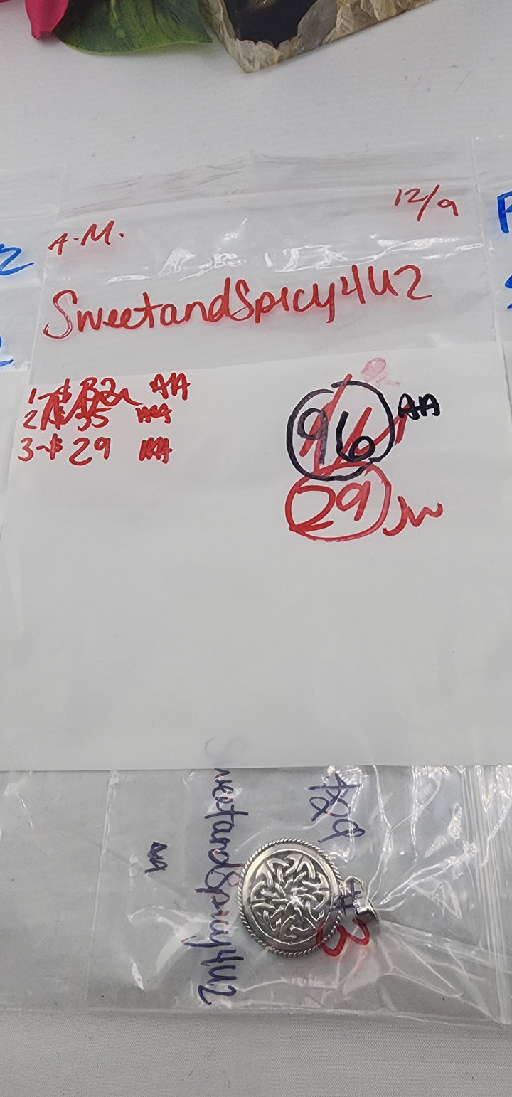 AM SHOW 48HR RESERVED FOR: SweetandSpicy4U2 - 12/9/2025 FL tiktok Live Show - 1 Sterling Silver Items