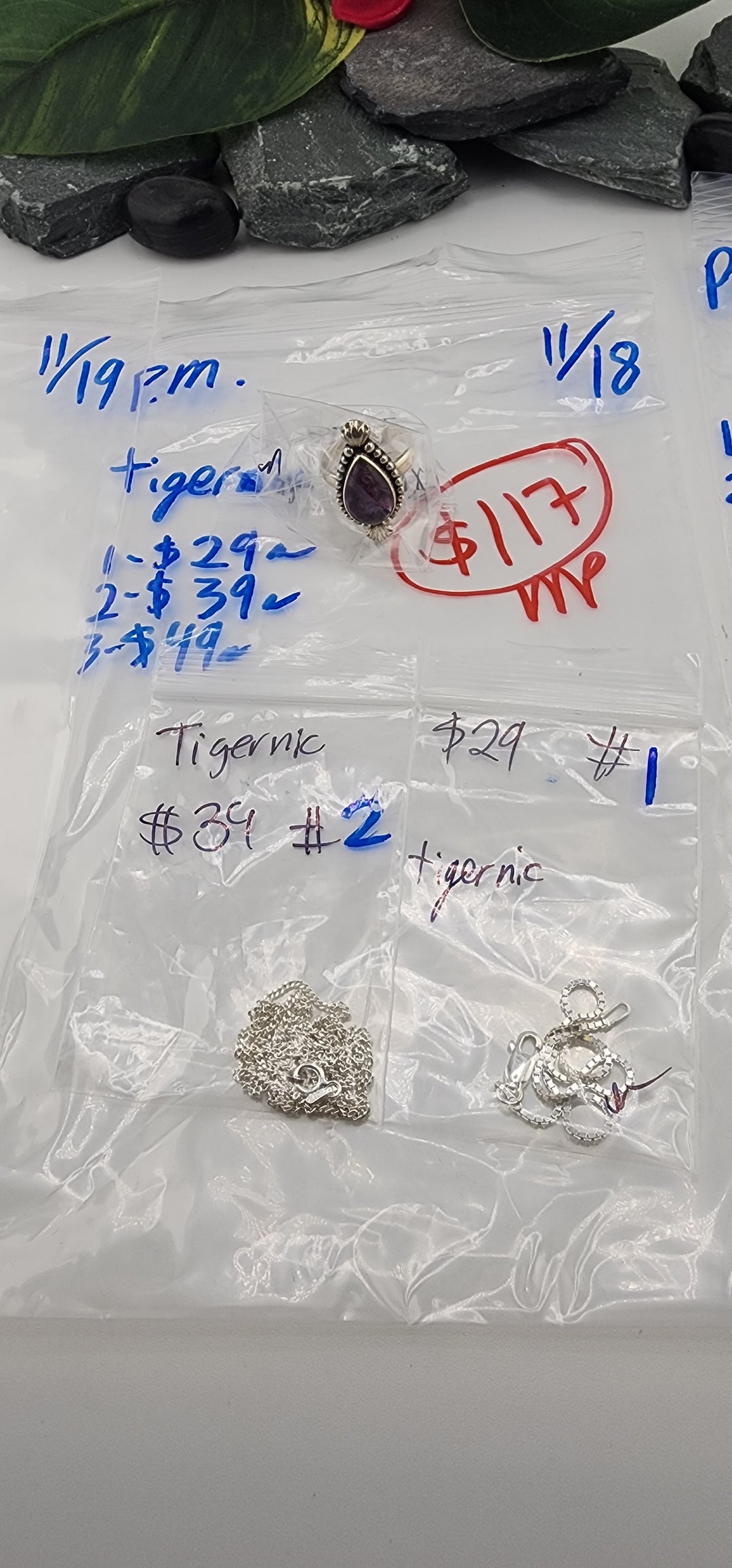 PM SHOW 48HR - RESERVED FOR: tigernic - 11/18/2025 tiktok Live Show - 3 Sterling Silver Items
