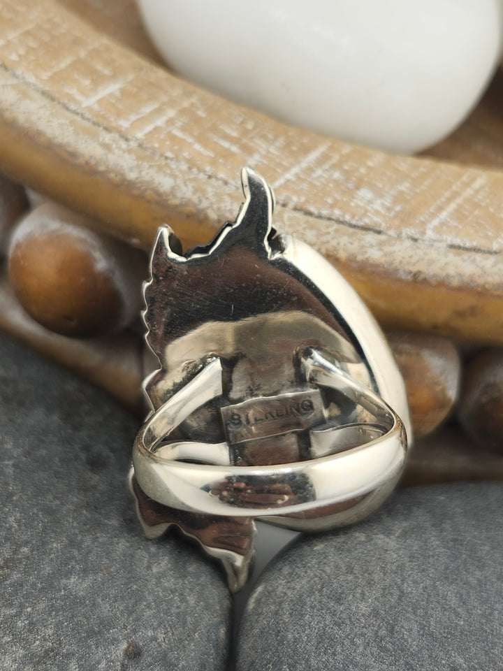 Turquoise & 925 Sterling Silver Ring Size 8