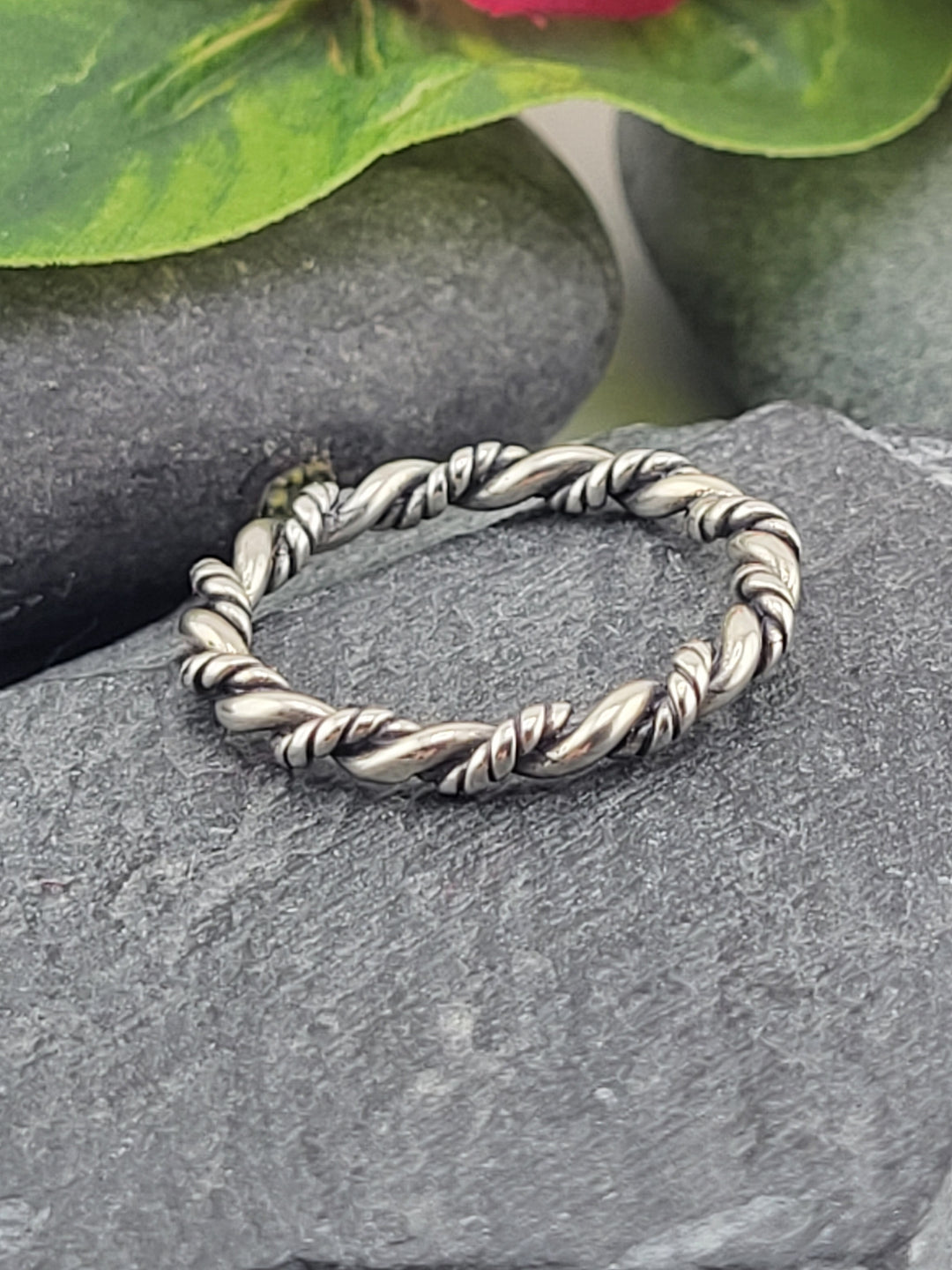 Silver Braided Rope Ring - Size 7