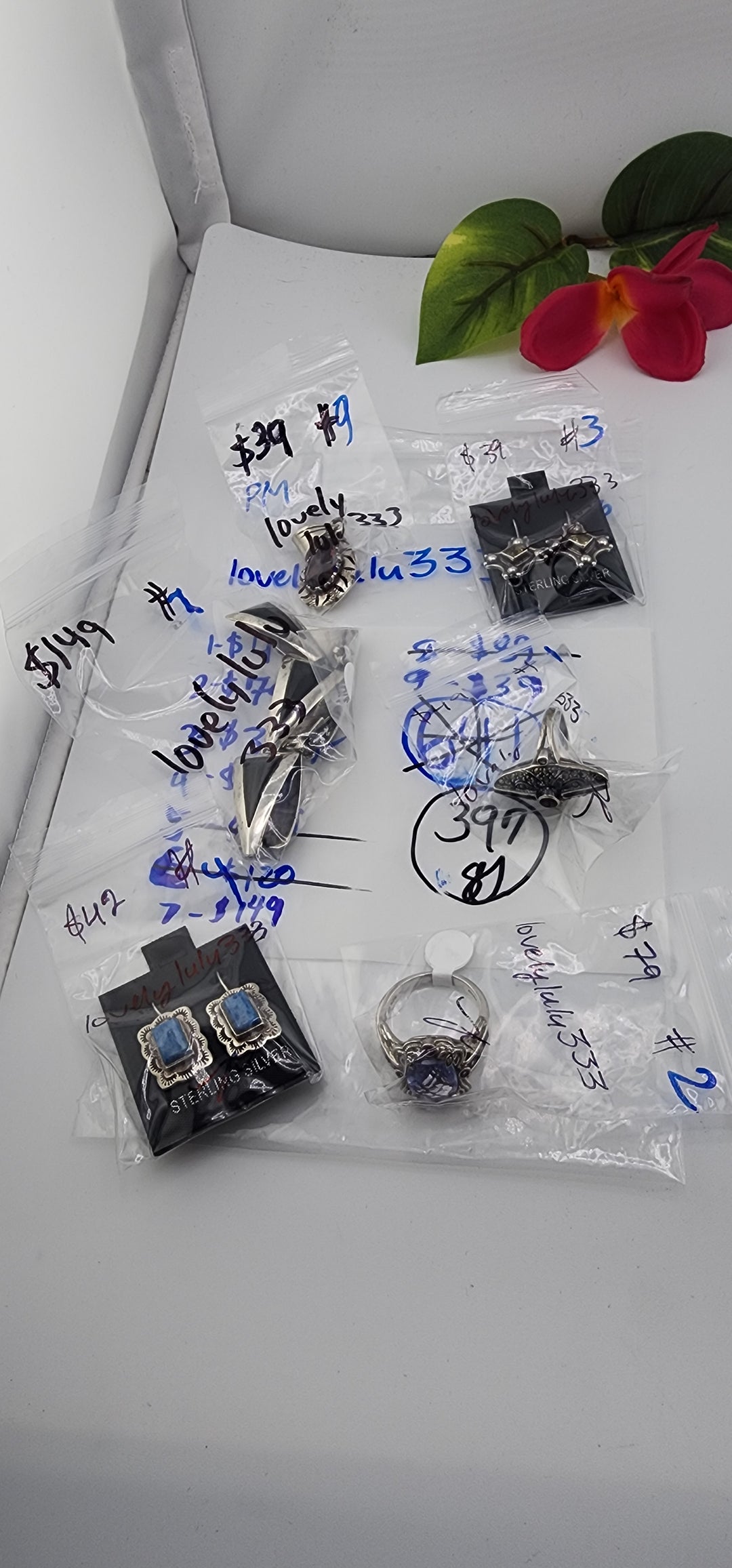 PM SHOW 48HR - RESERVED FOR: lovelylulu333 - 10/16/2025 FL tiktok Live Show - 6 Sterling Silver Items