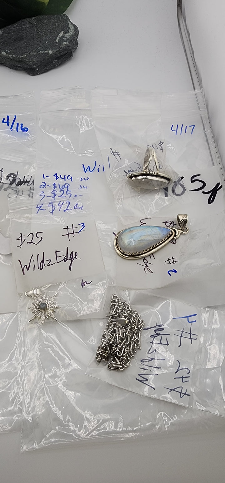 RESERVED FOR:  WildzEdge- 4/17/2025 tiktok Live Show - 4 Sterling Silver Items