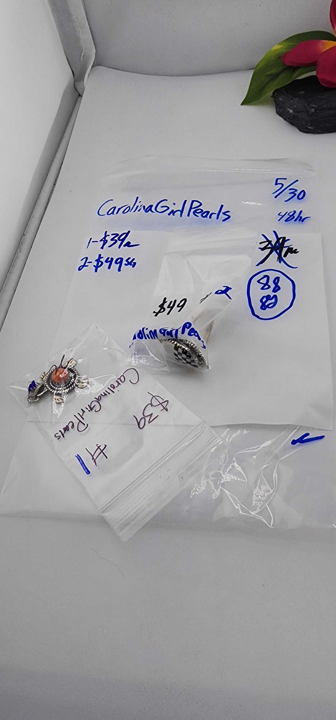 RESERVED FOR: CarolinaGirlPearls - 5/30/2025 tiktok Live Show - 2 Sterling Silver Items