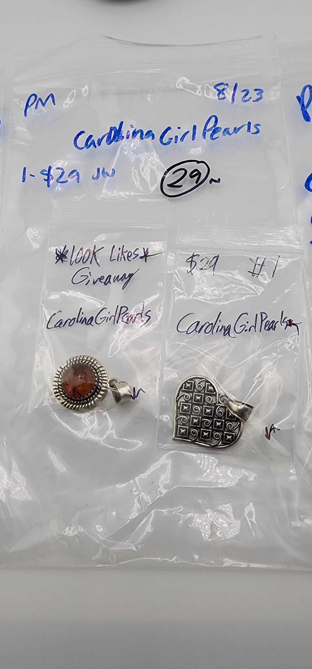 PM SHOW 48HR - RESERVED FOR:  CarolinaGirlPearls- 8/23/2025 FL tiktok Live Show -1  Sterling Silver Items