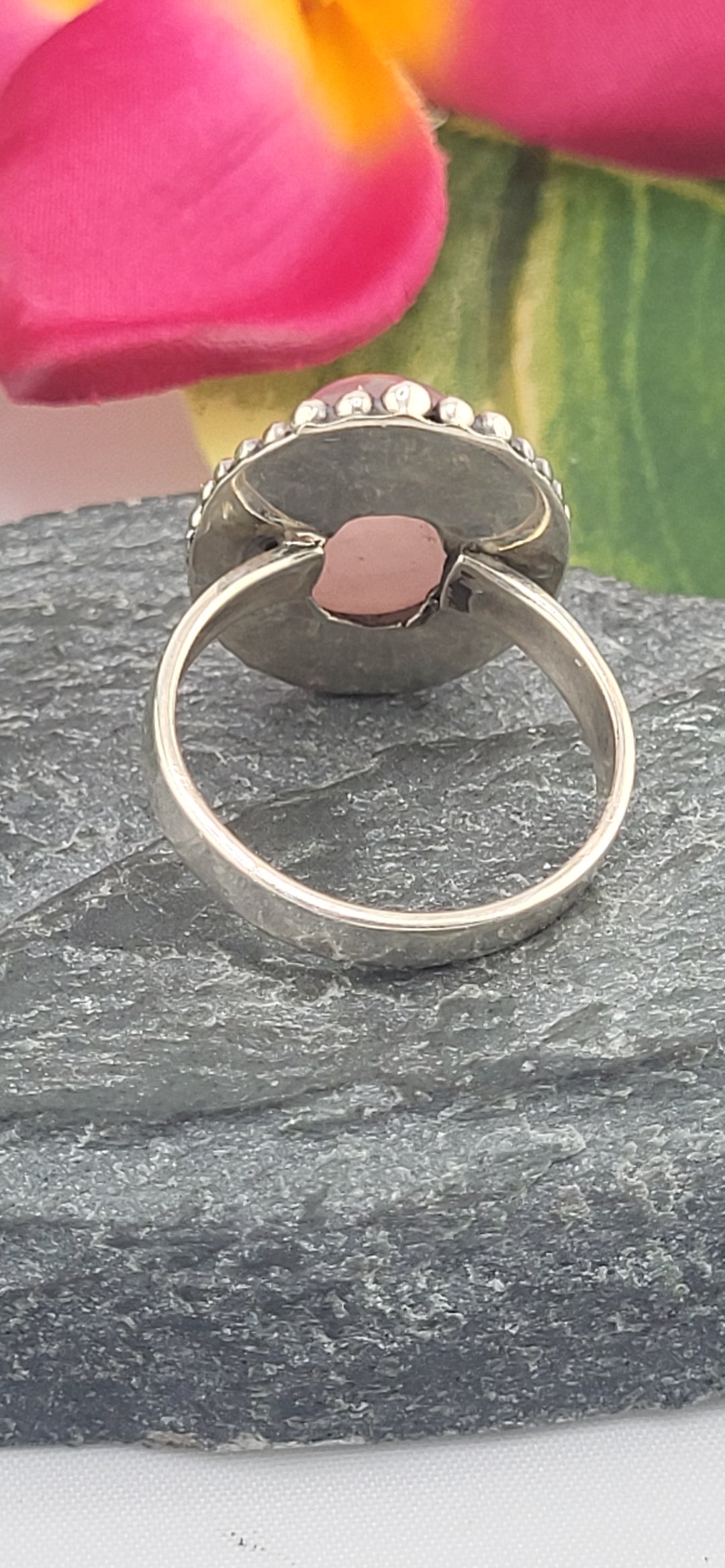 Morganite and 925 Sterling Silver Ring Size 9
