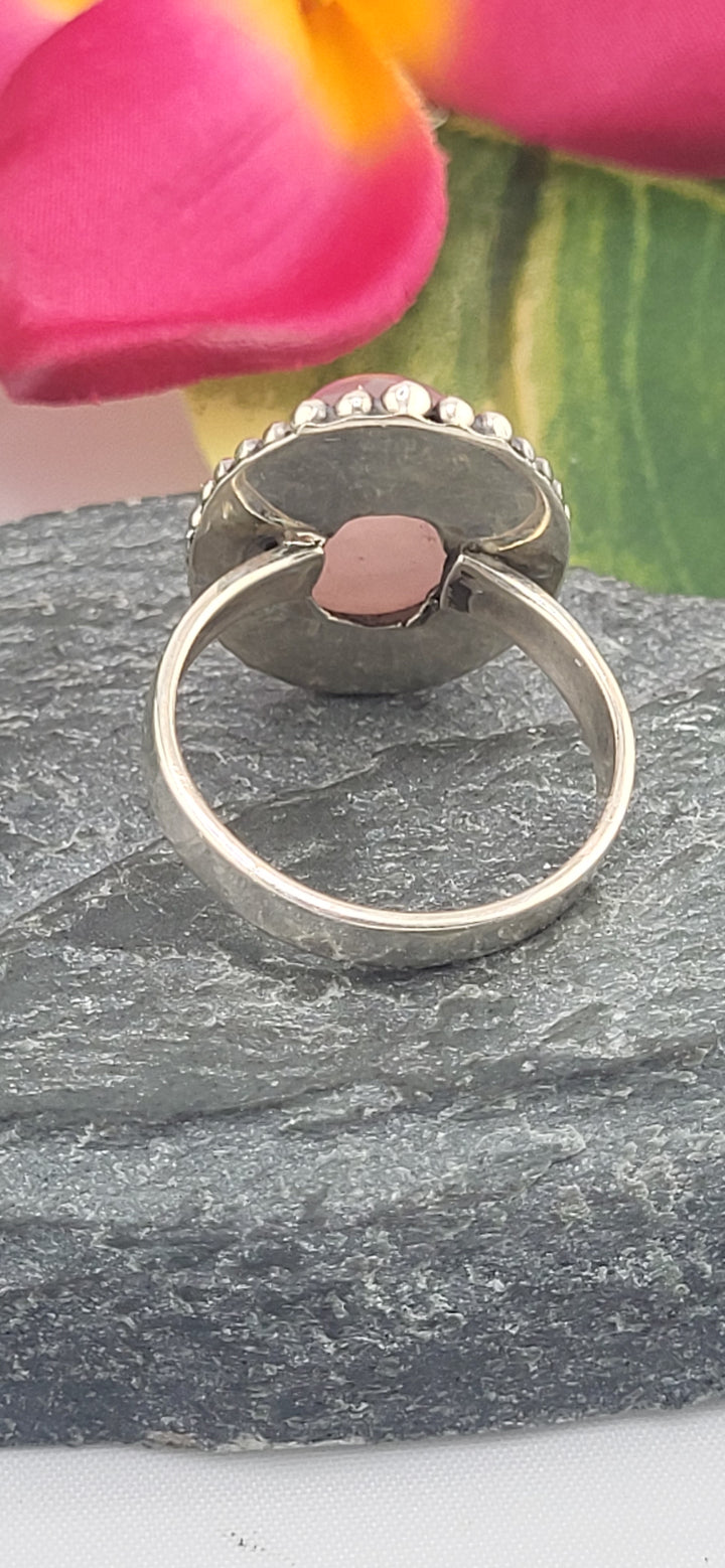 Morganite and 925 Sterling Silver Ring Size 9