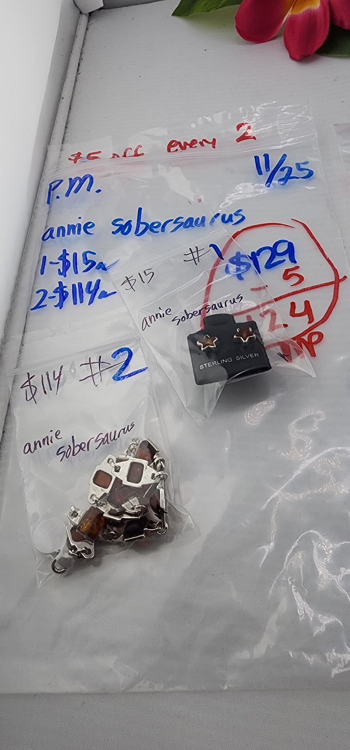 PM SHOW 48HR - RESERVED FOR: annie sobersaurus - 11/25/2025 tiktok Live Show - 2 Sterling Silver Items