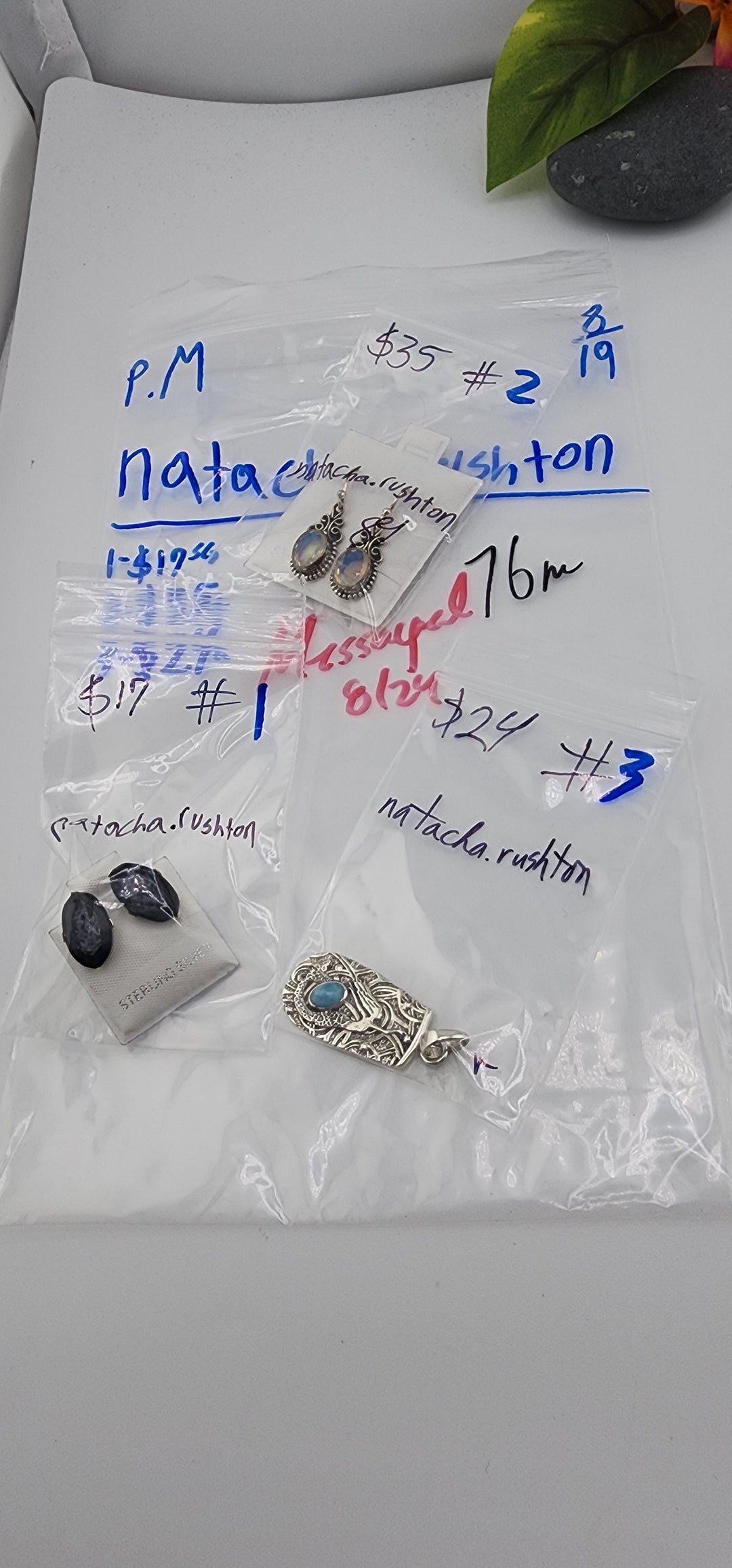 PM SHOW 48HR - RESERVED FOR: natacha.rushton - 8/19/2025 FL tiktok Live Show - 3 Sterling Silver Items