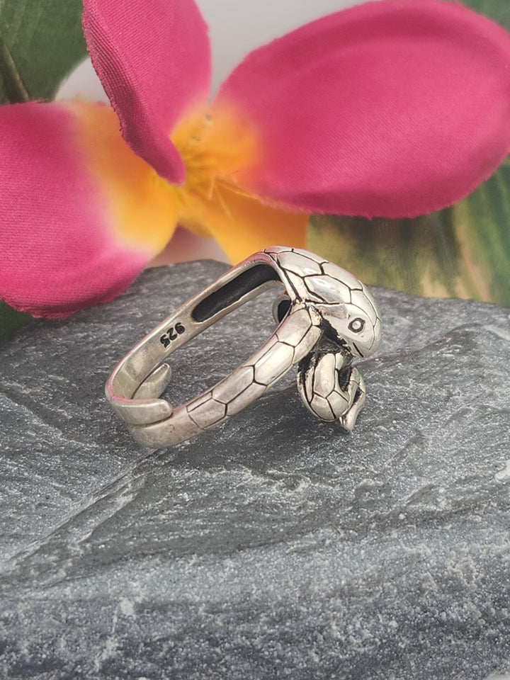Designer SOMS 925 Sterling Silver Snake Ring - Adjustable