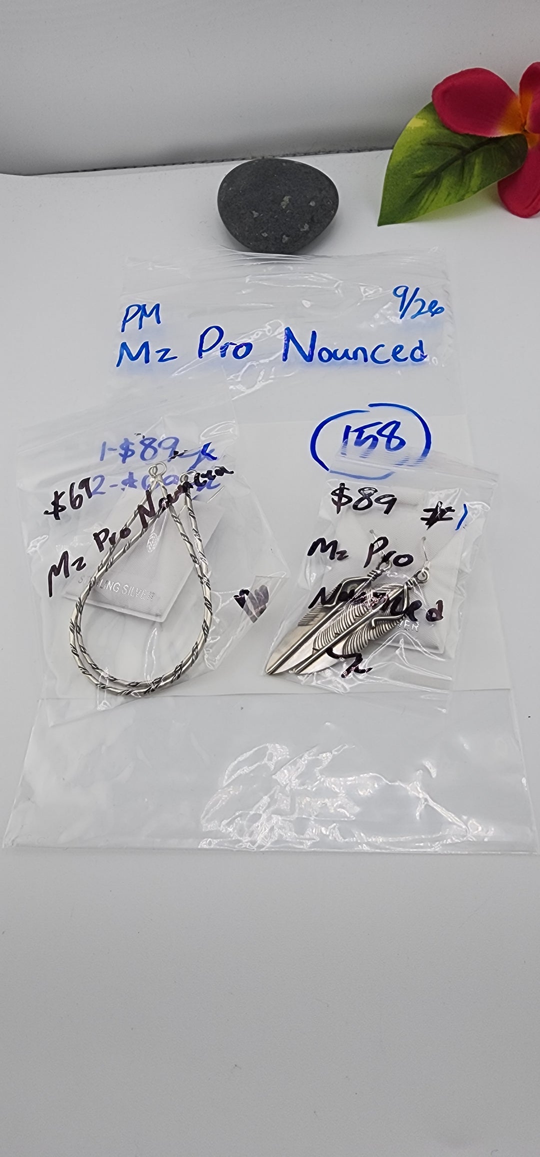 PM SHOW 48HR - RESERVED FOR: Mz Pro Nounced - 9/26/2025 FL tiktok Live Show - 2 Sterling Silver Items