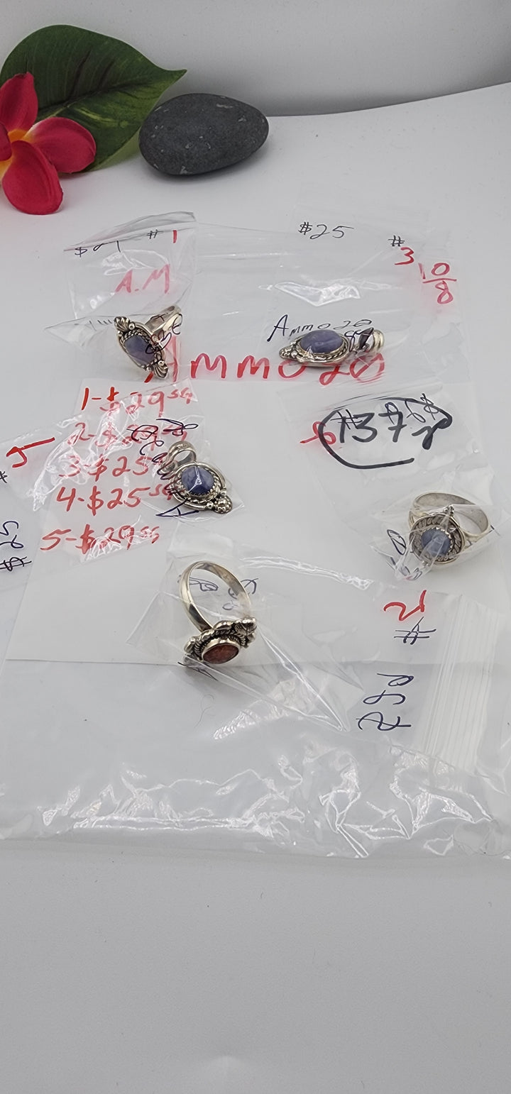 AM SHOW 48HR RESERVED FOR:  Ammo20 - 10/8/2025 FL tiktok Live Show - 5 Sterling Silver Items