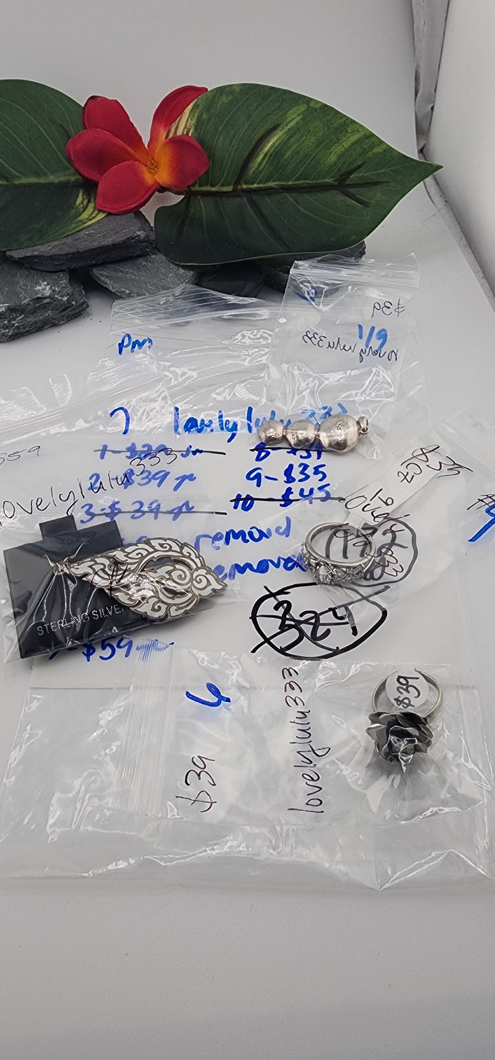 Custom sterling silver items - PM SHOW RESERVED FOR: lovelylulu333 - 1/9/2026 tiktok Live Show - 4 Sterling Silver Items