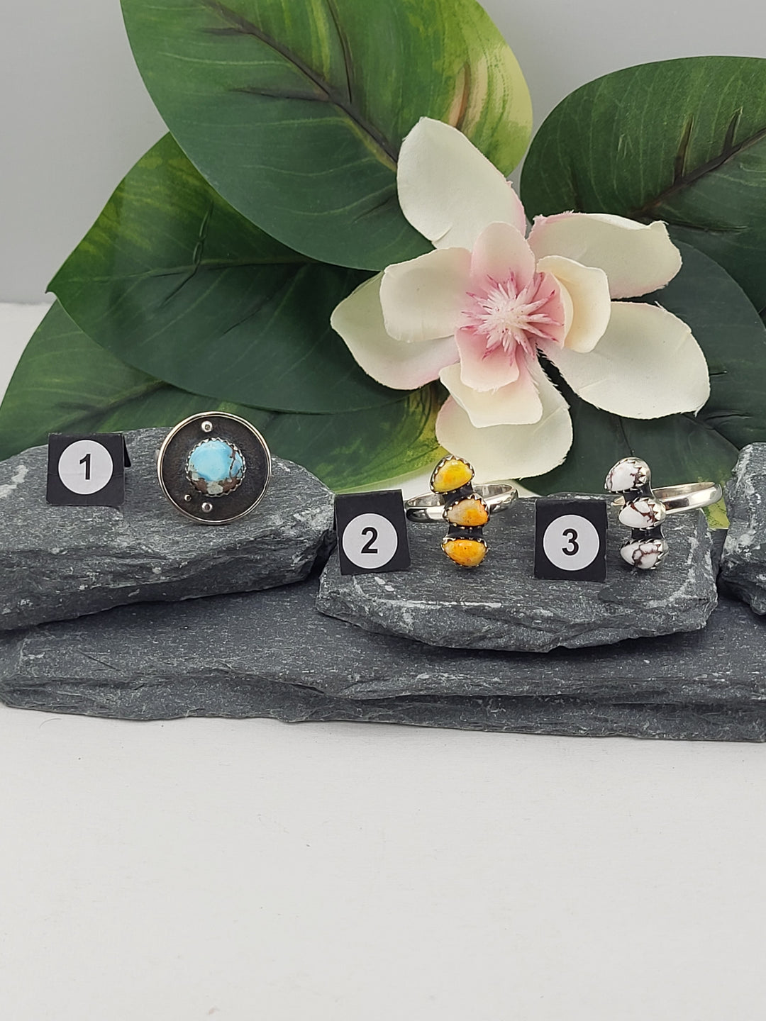 RESERVED FOR: Flower & Moon Crystals -12/28/2024 - 3 Sterling Silver Items