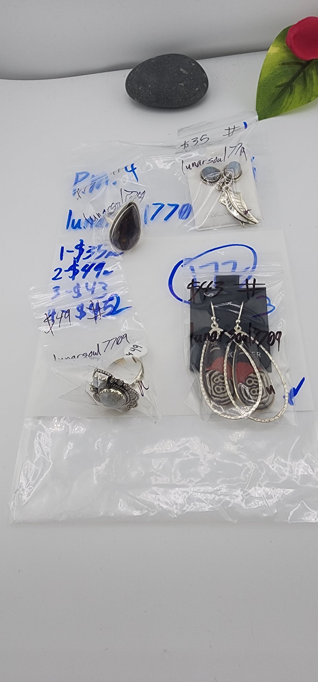 PM SHOW 48HR - RESERVED FOR: lunarsoul7709 - 10/1/2025 FL tiktok Live Show - 4 Sterling Silver Items