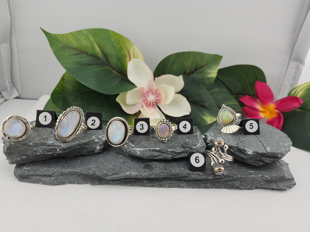 RESERVED FOR: Flower & Moon Crystals - 1/5/2025 - 6 Sterling Silver Items
