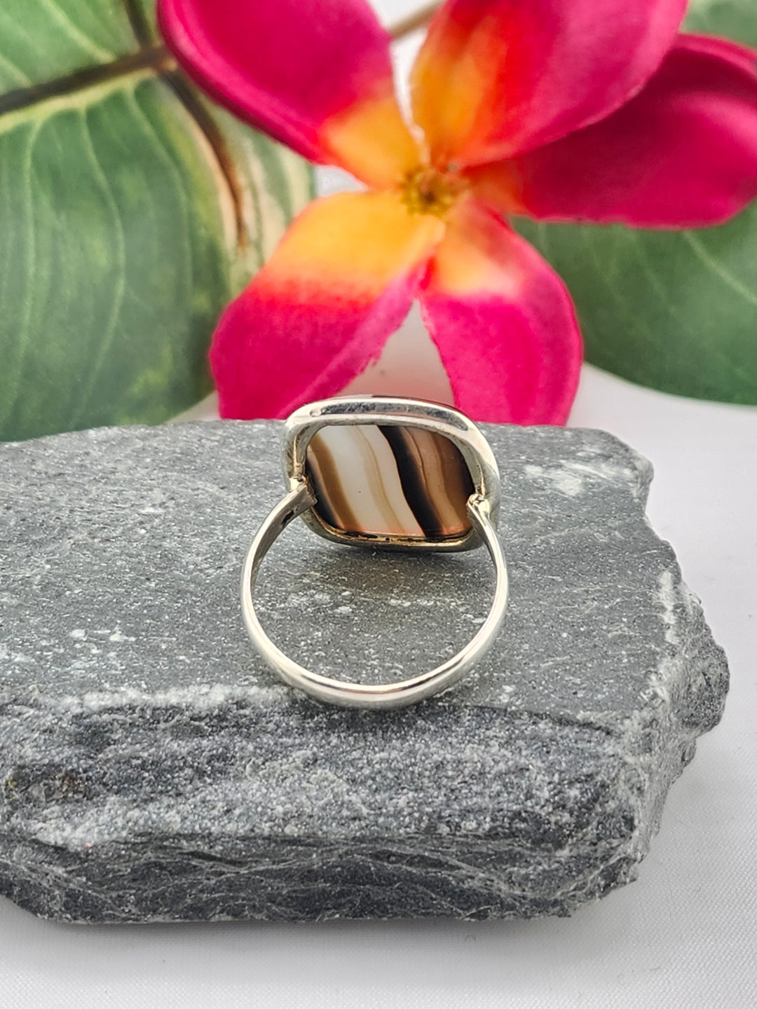 Banded Agate Ring Size 9.5