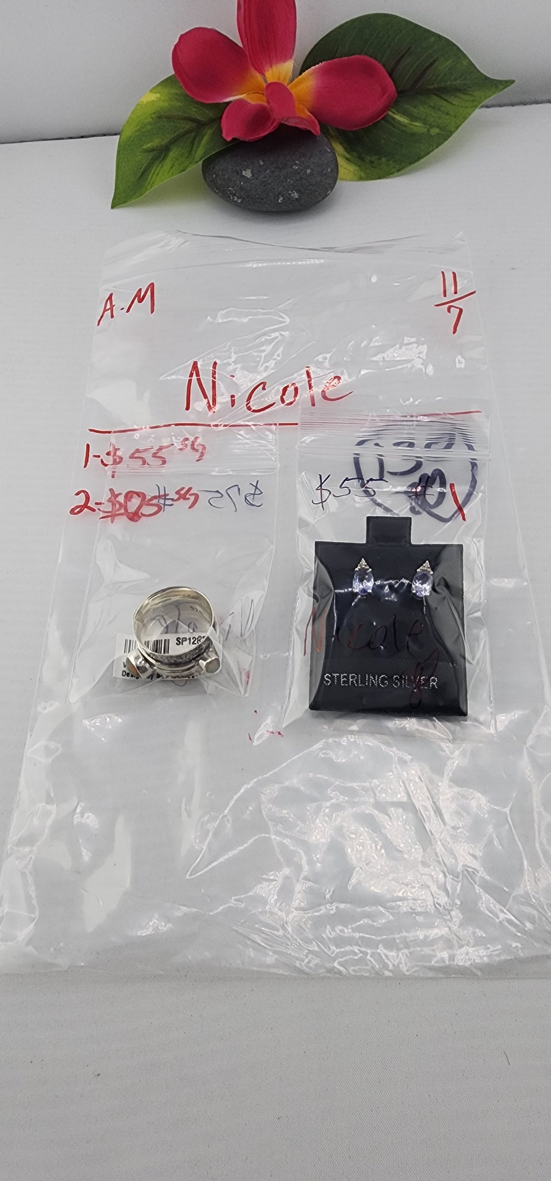 AM SHOW 48HR RESERVED FOR: Nicole - 11/7/2025 FL tiktok Live Show - 2 Sterling Silver Items