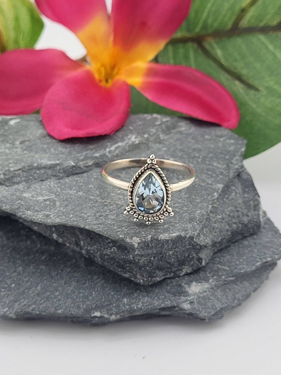 Blue Topaz Ring Size 9.5