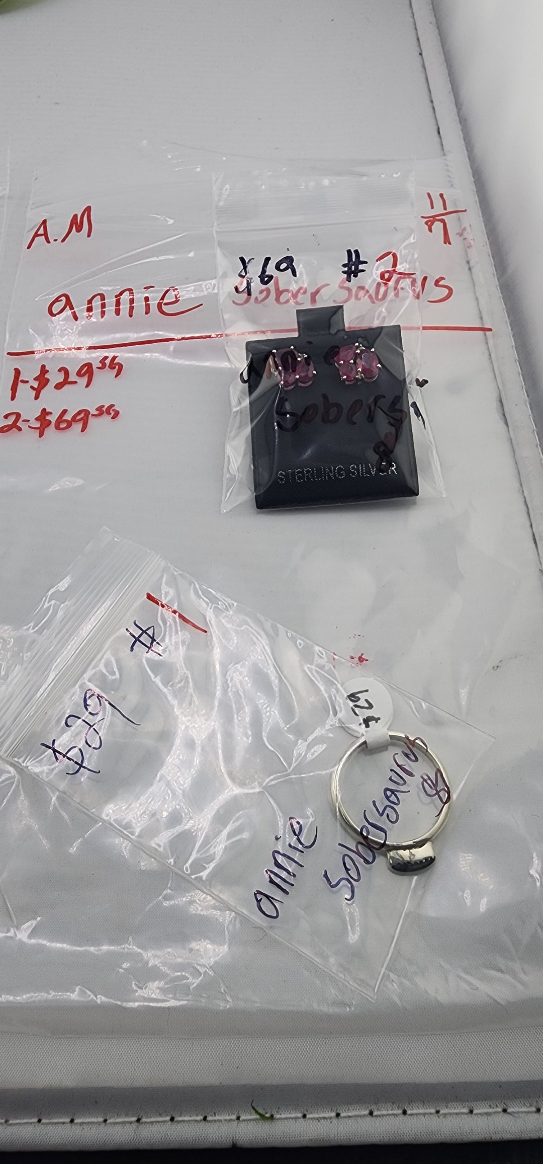 AM SHOW 48HR RESERVED FOR: annie sobersaurus - 11/7/2025 FL tiktok Live Show - 2 Sterling Silver Items