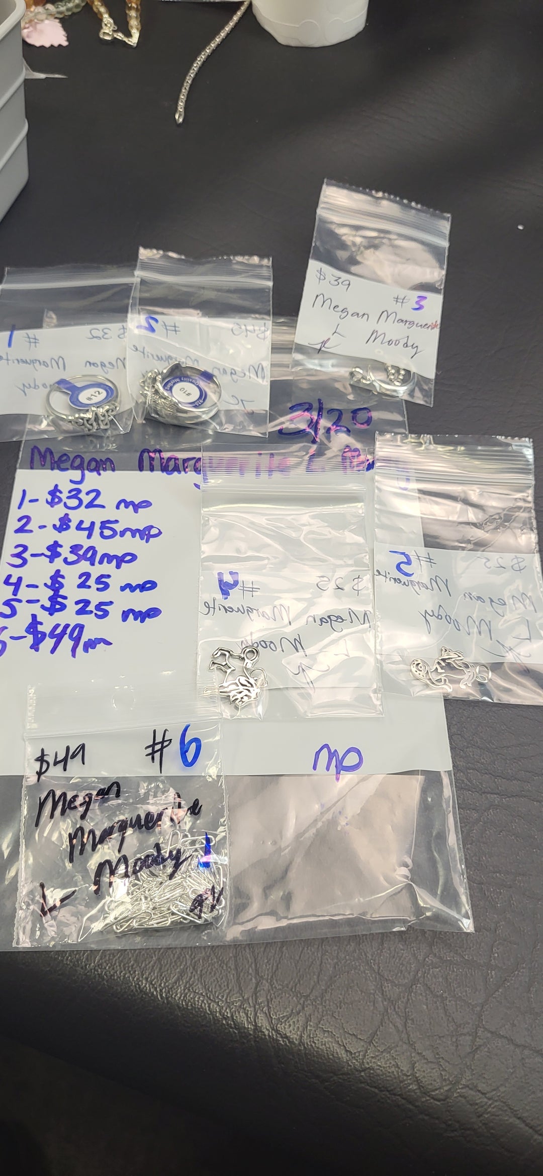 RESERVED FOR: Megan Marguerite L Moody- 3/20/2025 Live Show -  Sterling Silver Items