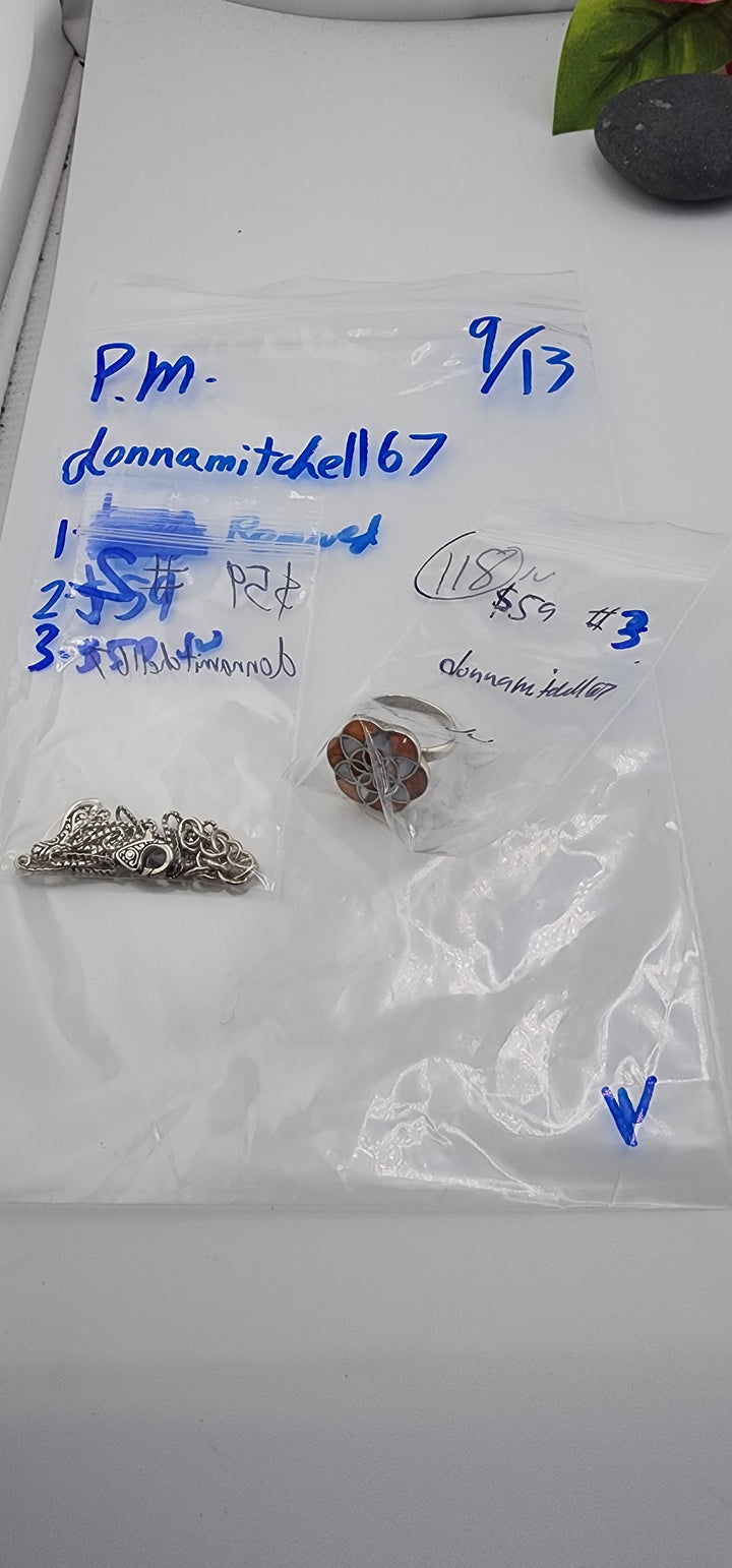 PM SHOW 48HR - RESERVED FOR: donnamitchell67 - 9/13/2025 FL tiktok Live Show - 2 Sterling Silver Items
