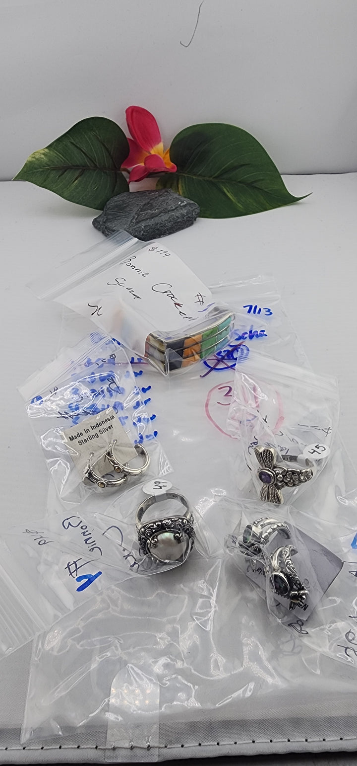 PM SHOW 48HR - RESERVED FOR:  Bonnie Crockett Scha- 7/13/2025 FL tiktok Live Show - 5 Sterling Silver Items