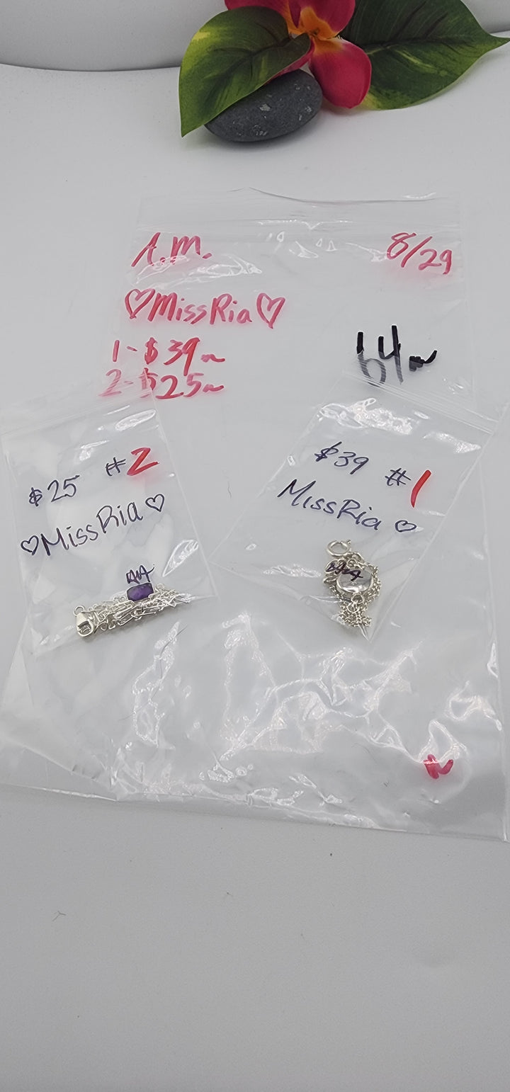 AM SHOW 48HR - RESERVED FOR: 🤍MissRia🤍 - 8/29/2025 FL tiktok Live Show - 2 Sterling Silver Items