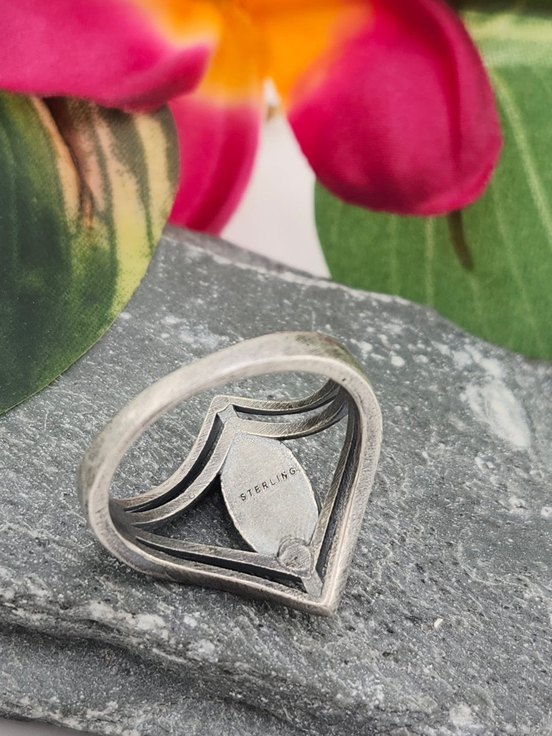 Oxidized Marquee Bumblebee Jasper Ring Size 10.5