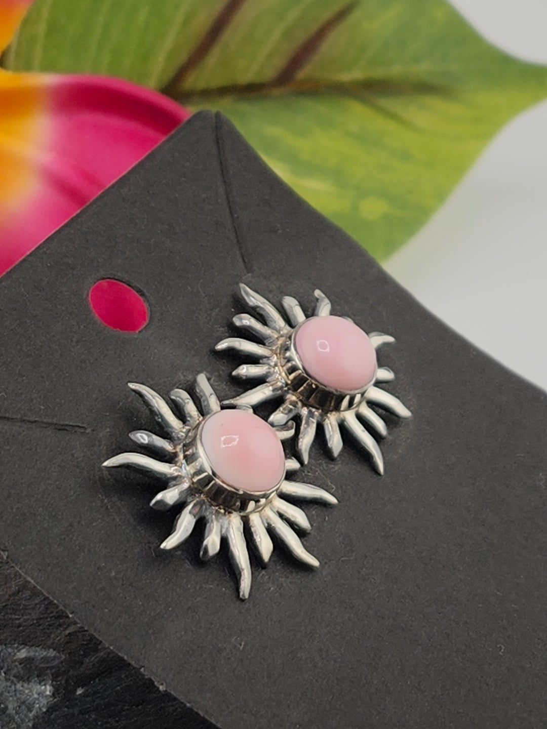 Queen Conch Sun Stud 925 Sterling Silver Earrings