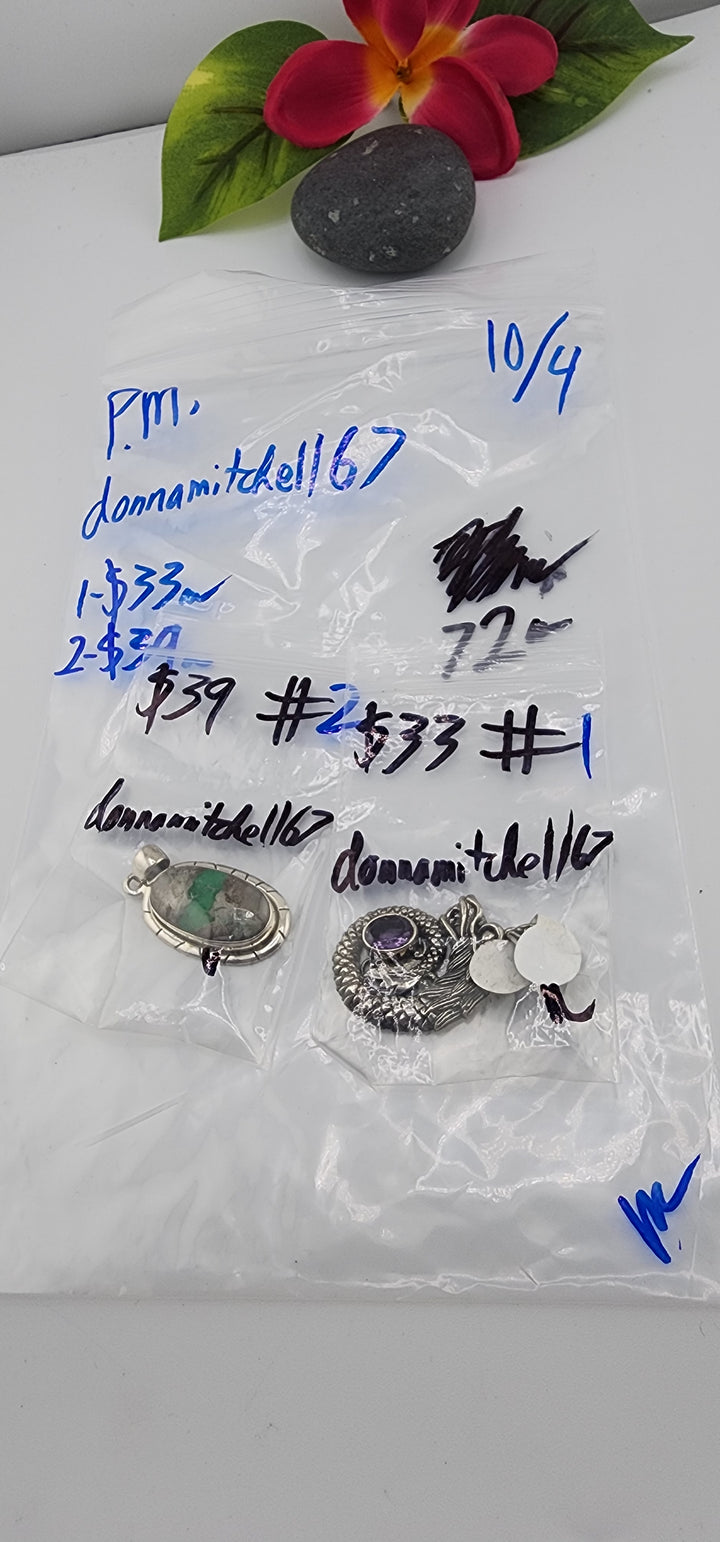 PM SHOW 48HR - RESERVED FOR: donnamitchell67 - 10/4/2025 FL tiktok Live Show - 2 Sterling Silver Items