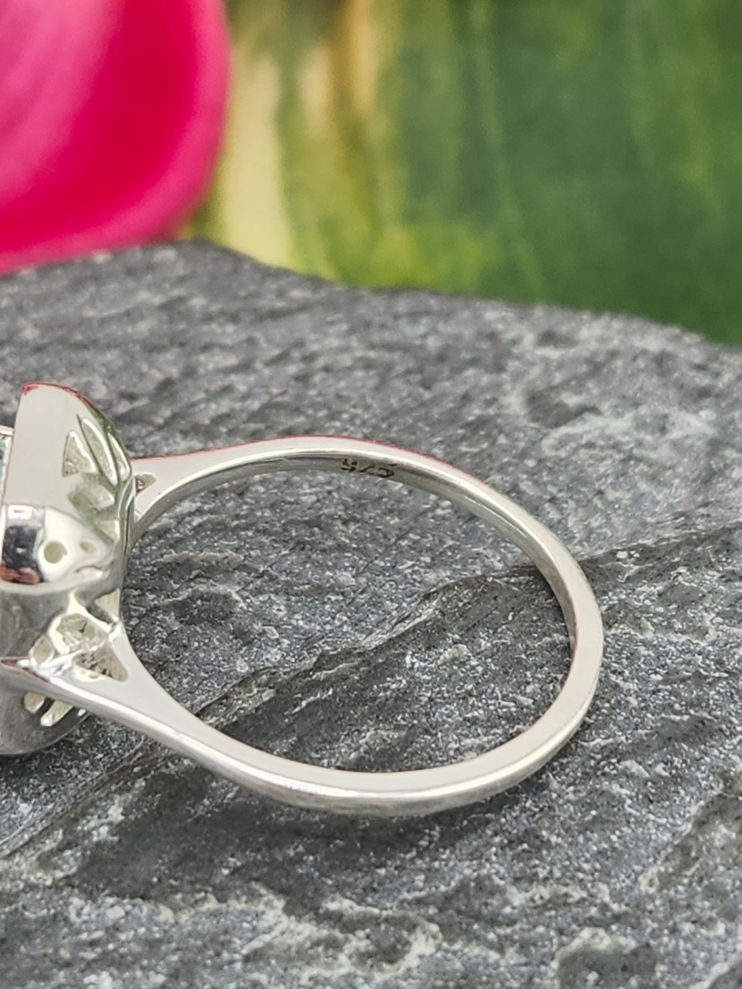 Zambian Emerald/Cubic Zirconia 925 Sterling Silver Ring - Size 5