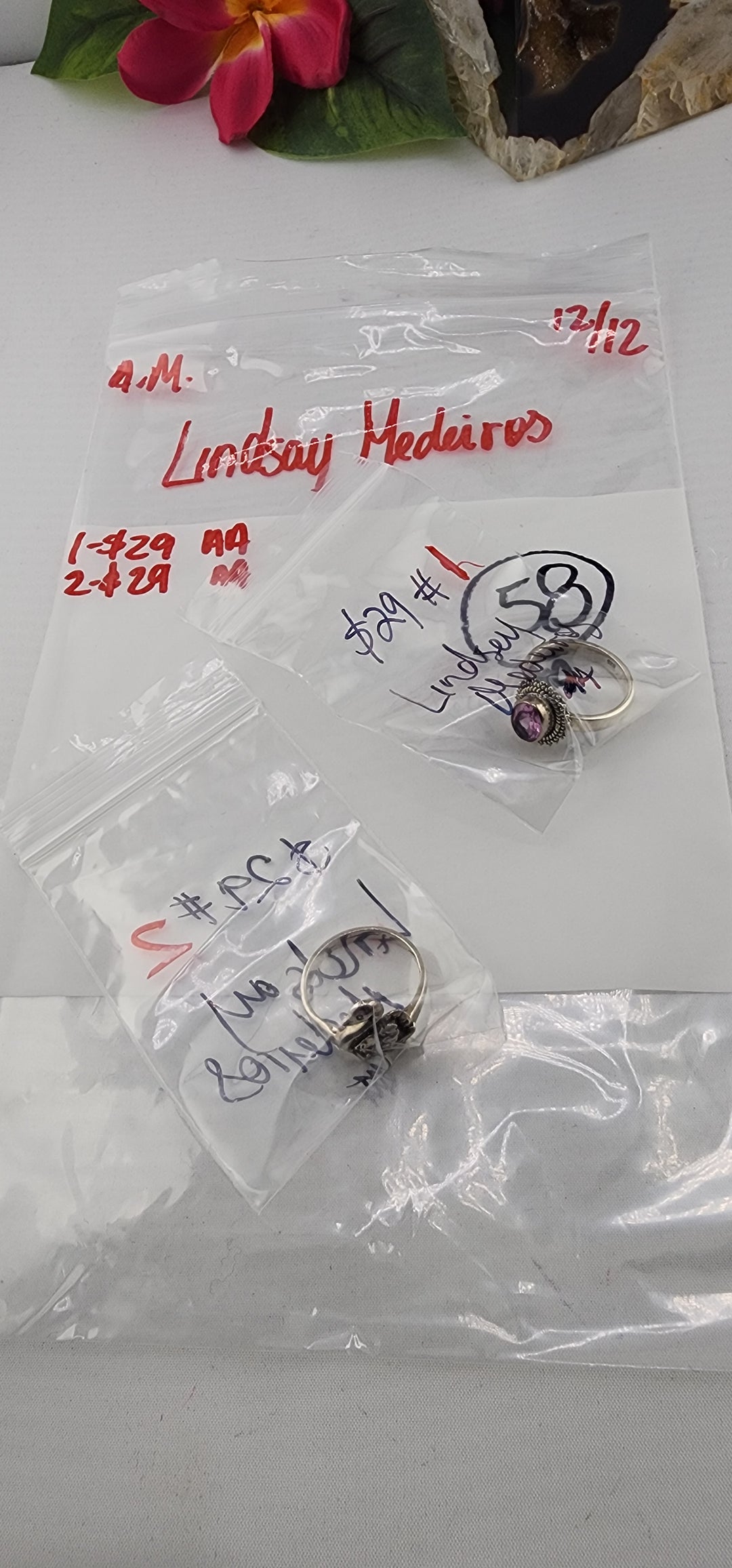 AM SHOW 48HR RESERVED FOR: Lindsay Medeiros - 12/12/2025 FL tiktok Live Show - 2 Sterling Silver Items