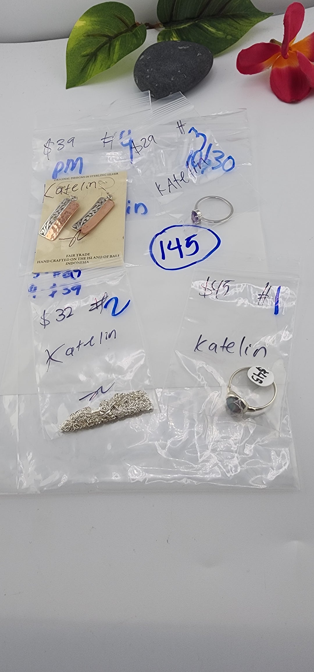 PM SHOW 48HR - RESERVED FOR: Katelin - 10/30/2025 FL tiktok Live Show - 4 Sterling Silver Items