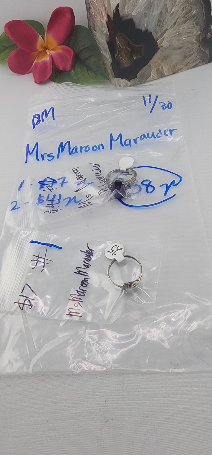 PM SHOW 48HR - RESERVED FOR: MsMaroonMarauder - 11/30/2025 tiktok Live Show - 2 Sterling Silver Items
