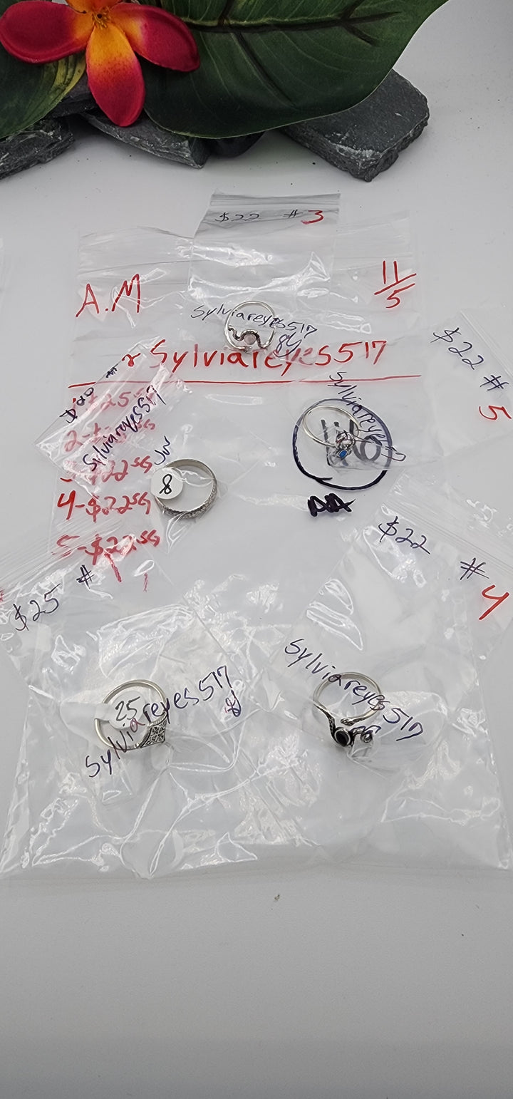 AM SHOW 48HR RESERVED FOR: sylviareyes517 - 11/5/2025 FL tiktok Live Show - 5 Sterling Silver Items