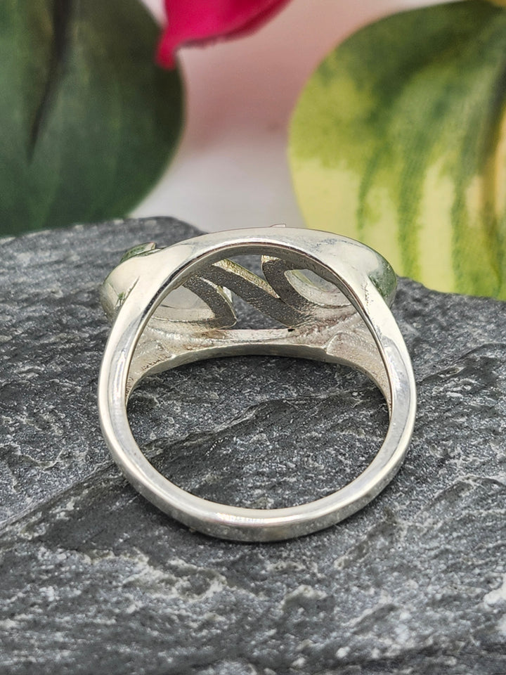 Double Moonstone and 925 Sterling Silver Ring - Size 7.5