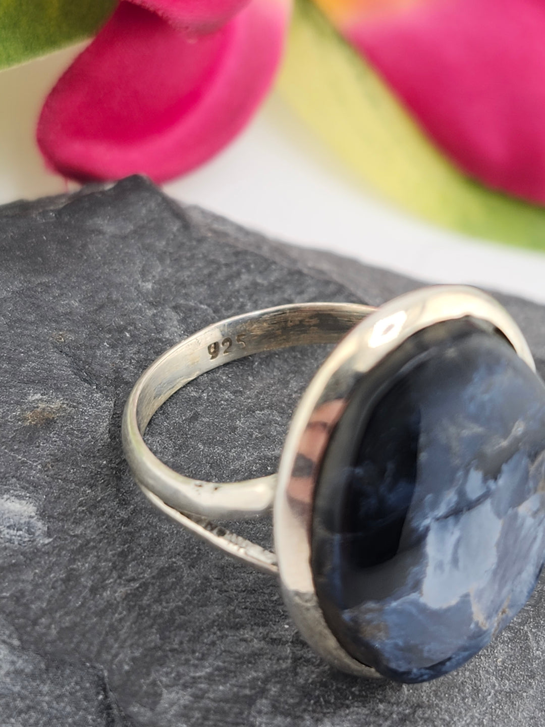 Petersite Ring in sterling silver 925 size 9.5