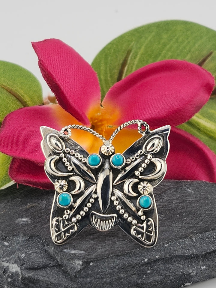 Turquoise Butterfly Ring Size 7