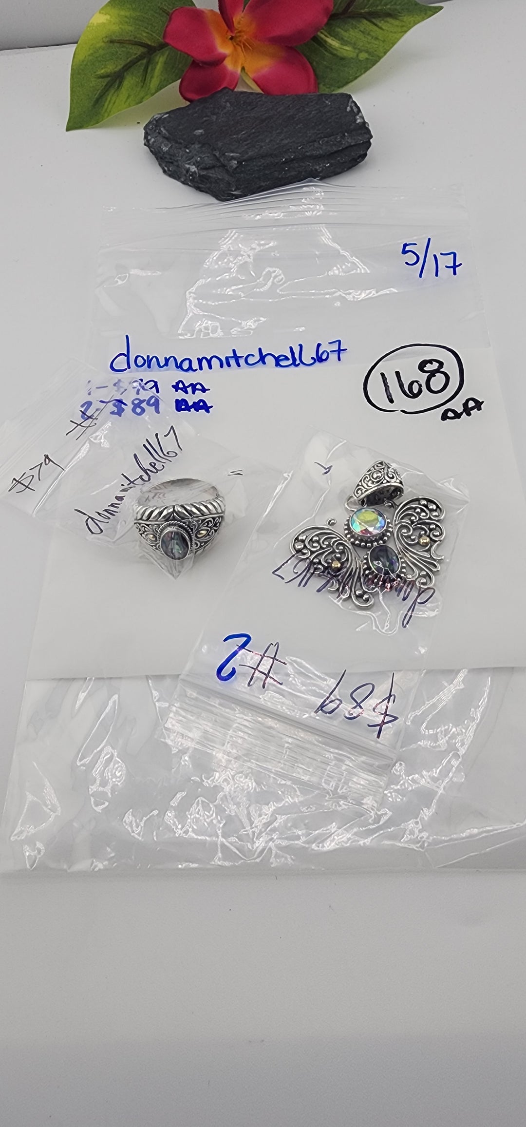 RESERVED FOR: donnamitchell67- 5/17/2025 tiktok Live Show (48 hour) - 2 Sterling Silver Items