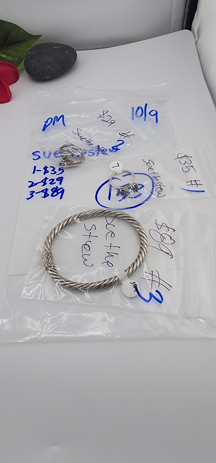 PM SHOW 48HR - RESERVED FOR: Suethestew - 10/9/2025 FL tiktok Live Show - 3 Sterling Silver Items