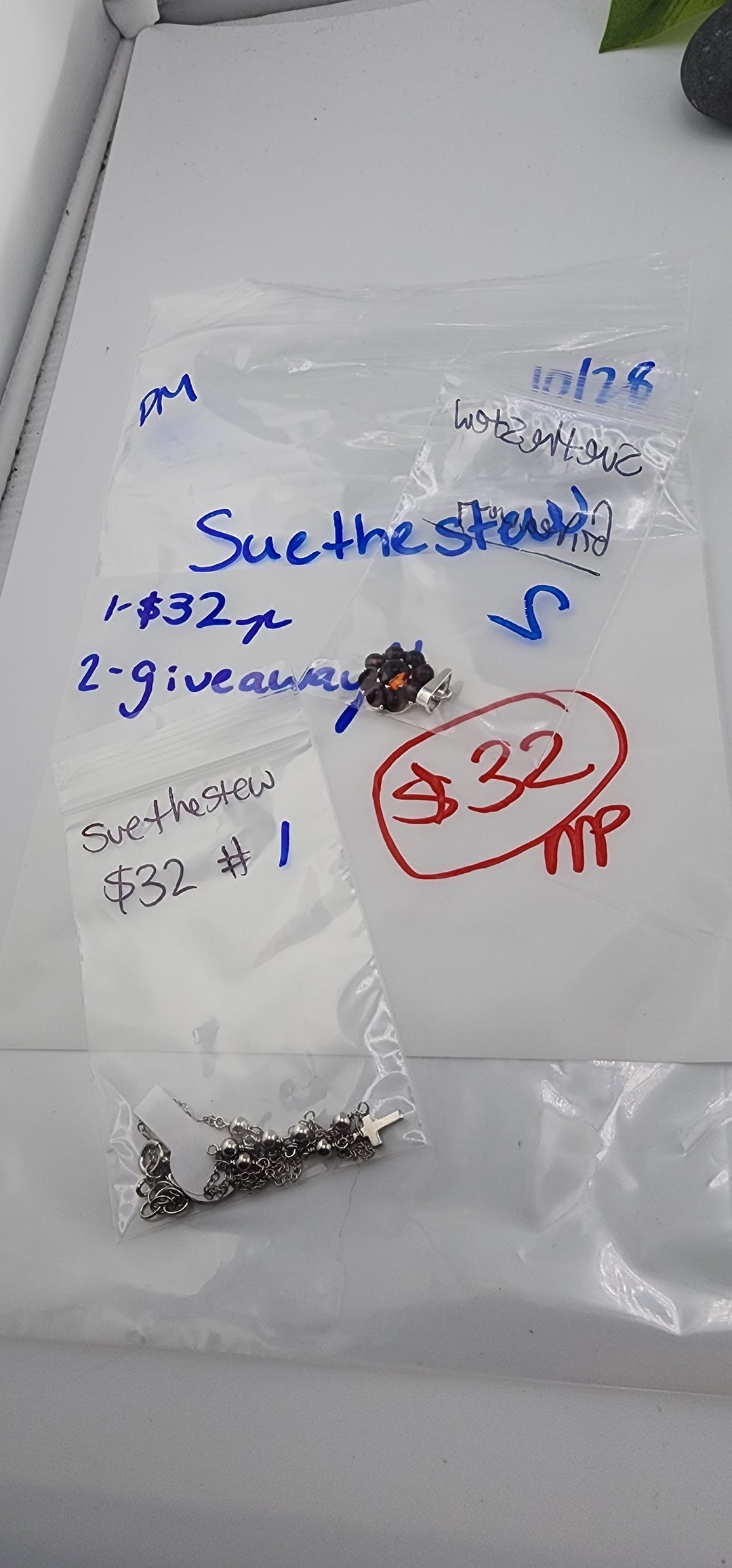 PM SHOW 48HR - RESERVED FOR: Suethestew - 10/28/2025 FL tiktok Live Show - 2 Sterling Silver Items