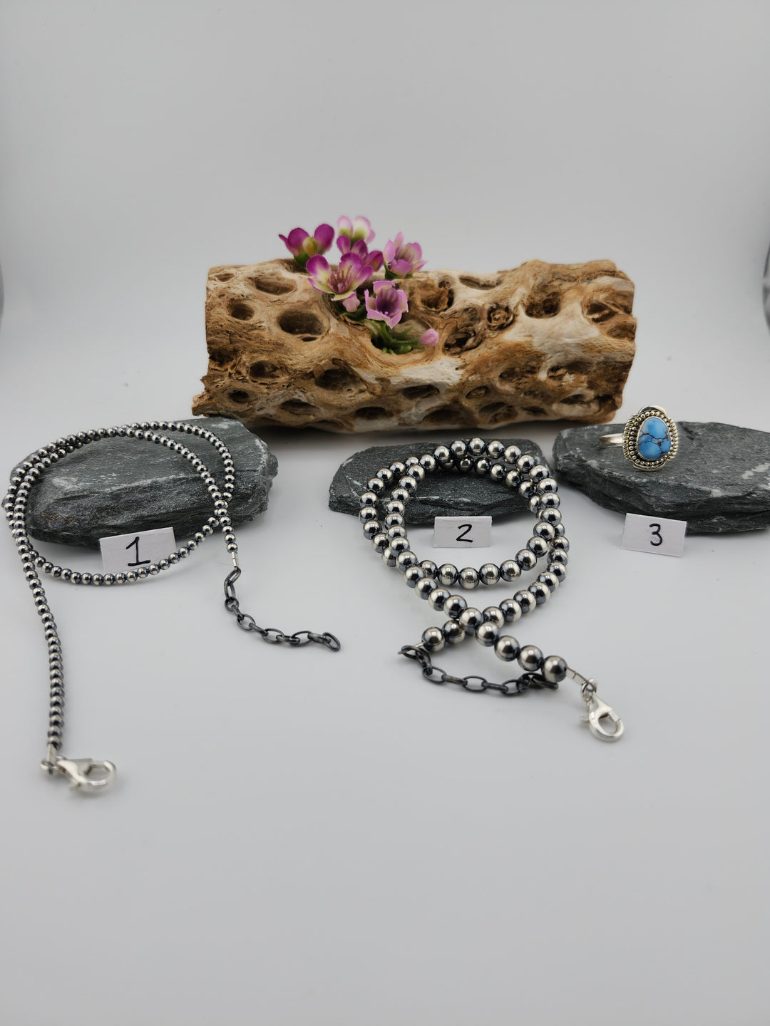 RESERVED FOR:  Flower & Moon Crystals -12/01/2024 - 3 Sterling Silver Items