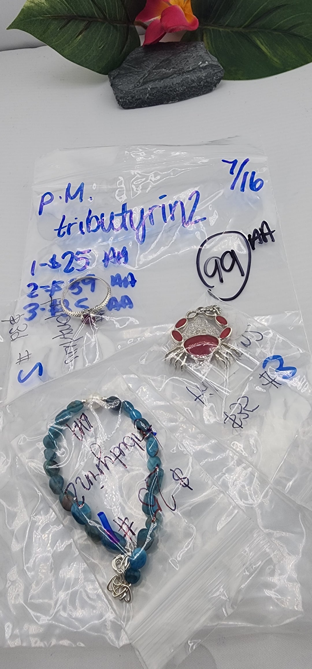 PM SHOW 48HR - RESERVED FOR: tributyrin2 - 7/16/2025 FL tiktok Live Show - 3 Sterling Silver Items