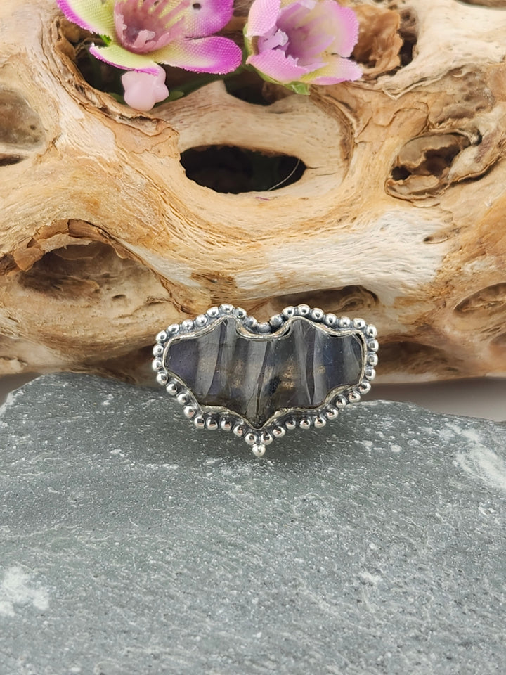 Purple Labradorite Bat Ring Size 5