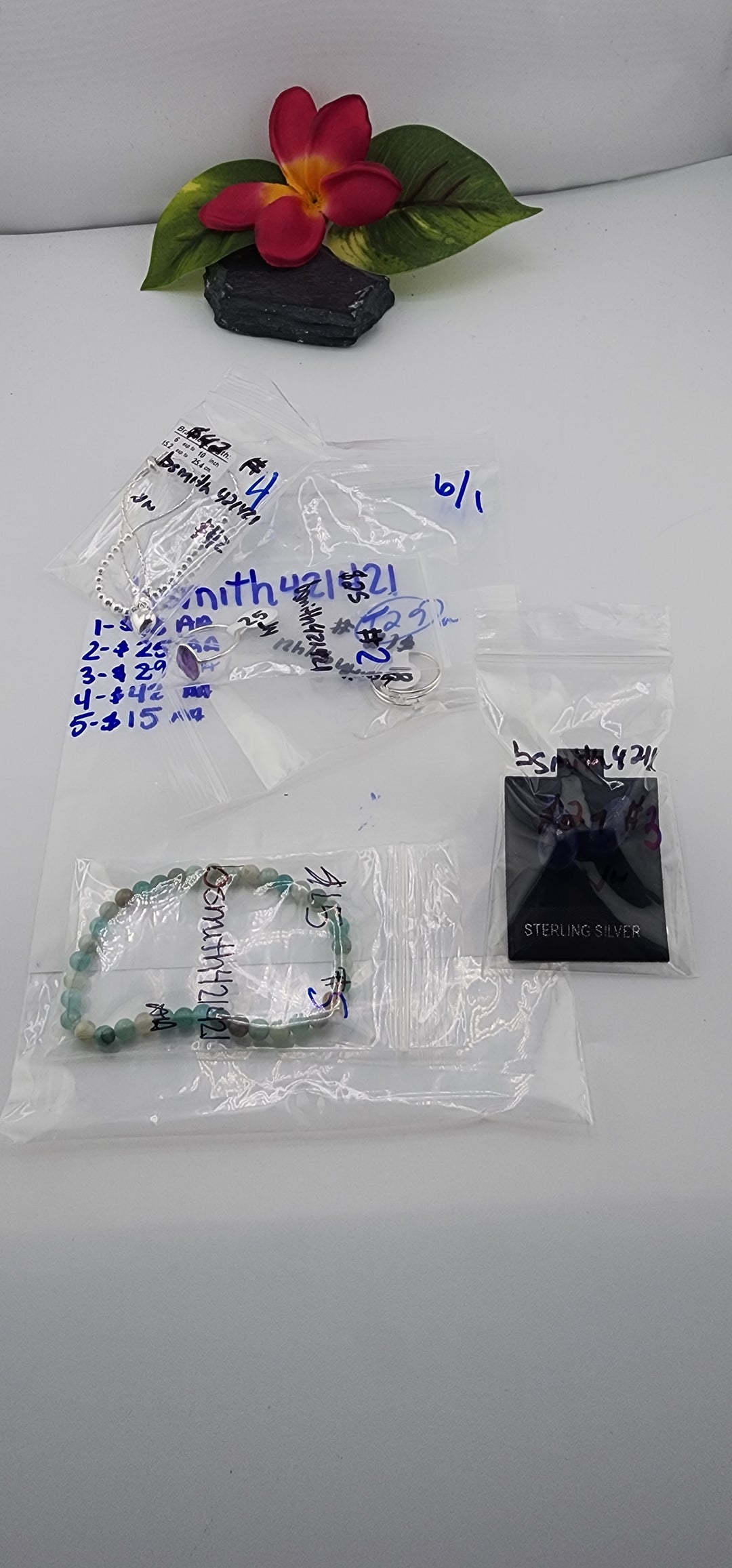 RESERVED FOR: bsmith421421- 6/1/2025 tiktok Live Show -5  Sterling Silver Items