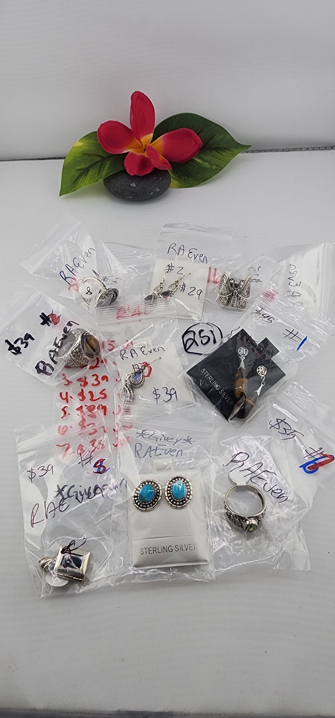 AM SHOW 48HR RESERVED FOR: RAEven - 11/6/2025 FL tiktok Live Show - 8 Sterling Silver Items