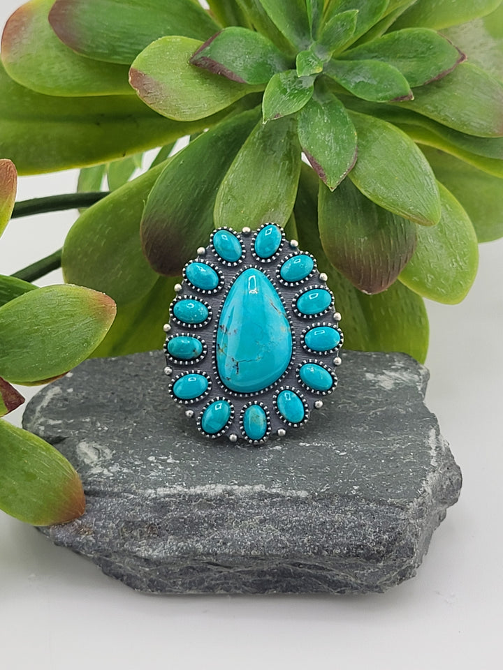 925 Sterling Silver Kingman Turquoise Ring