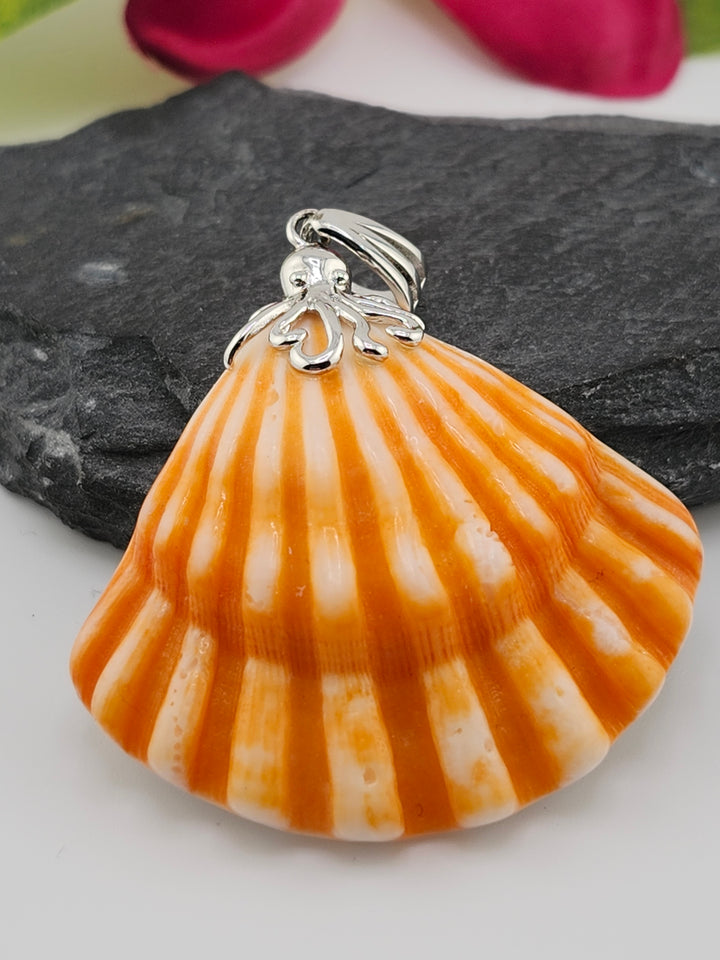 Carved Spiny Oyster Sea Shell Pendant