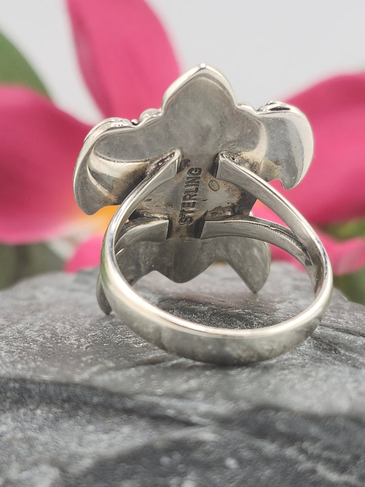 Queen Conch & 925 Sterling Silver Turtle Ring Size 10